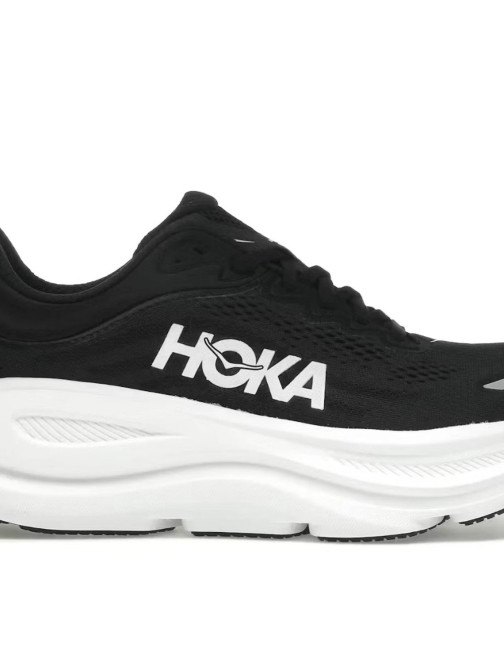 Hoka Men's Bondi 9 Black/White Running Shoe Size 8